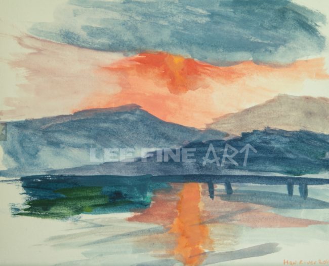 water color cloud painting at dusk